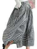 Women's plaid casual loose-fitting wide-leg pants_CWBLP01534