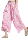 Women's plaid casual loose-fitting wide-leg pants_CWBLP01534