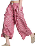 Women's plaid casual loose-fitting wide-leg pants_CWBLP01534