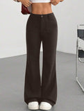 High Waist Slight Flare Pocket Pants_CWBLP01545