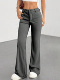 High Waist Slight Flare Pocket Pants_CWBLP01545