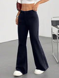 High Waist Slight Flare Pocket Pants_CWBLP01545