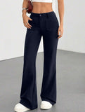 High Waist Slight Flare Pocket Pants_CWBLP01545