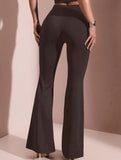 Solid Slim Fit Flare Pants Summer Style_CWBLP01546
