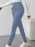 High Waist Stretch Slim Straight Pants_CWBLP01552