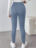 High Waist Stretch Slim Straight Pants_CWBLP01552