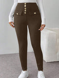 High Waist Stretch Slim Straight Pants_CWBLP01552