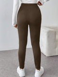 High Waist Stretch Slim Straight Pants_CWBLP01552