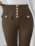 High Waist Stretch Slim Straight Pants_CWBLP01552