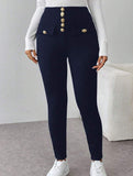 High Waist Stretch Slim Straight Pants_CWBLP01552