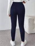High Waist Stretch Slim Straight Pants_CWBLP01552