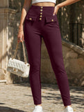 High Waist Stretch Slim Straight Pants_CWBLP01552