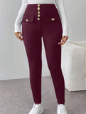 High Waist Stretch Slim Straight Pants_CWBLP01552