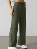 Solid High Waist Wide Leg Work Pants_CWBLP01554