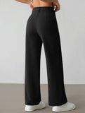 Solid High Waist Wide Leg Work Pants_CWBLP01554