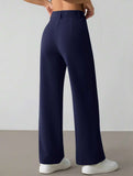 Solid High Waist Wide Leg Work Pants_CWBLP01554