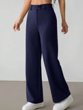 Solid High Waist Wide Leg Work Pants_CWBLP01554