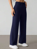 Solid High Waist Wide Leg Work Pants_CWBLP01554