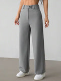 Solid High Waist Wide Leg Work Pants_CWBLP01554