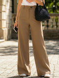 Solid High Waist Wide Leg Work Pants_CWBLP01554