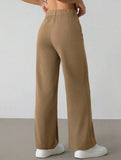 Solid High Waist Wide Leg Work Pants_CWBLP01554