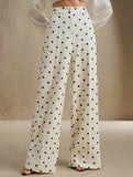 Vintage Polka Dot High Waist Wide Pants