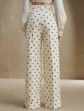 Vintage Polka Dot High Waist Wide Pants