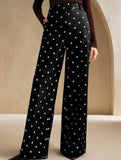 Vintage Polka Dot High Waist Wide Pants
