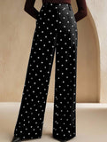 Vintage Polka Dot High Waist Wide Pants