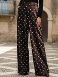 Vintage Polka Dot High Waist Wide Pants
