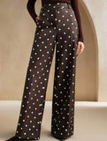 Vintage Polka Dot High Waist Wide Pants
