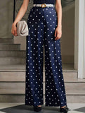 Vintage Polka Dot High Waist Wide Pants