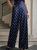 Vintage Polka Dot High Waist Wide Pants