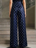 Vintage Polka Dot High Waist Wide Pants