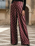 Vintage Polka Dot High Waist Wide Pants