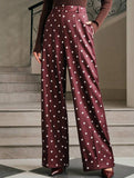 Vintage Polka Dot High Waist Wide Pants