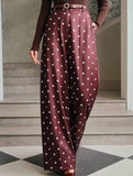 Vintage Polka Dot High Waist Wide Pants