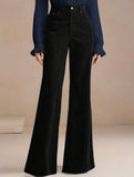 Corduroy High Waist Slim Flare Pants