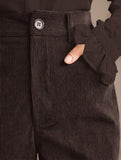 Corduroy High Waist Slim Flare Pants