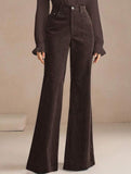 Corduroy High Waist Slim Flare Pants