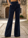 Corduroy High Waist Slim Flare Pants
