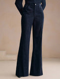 Corduroy High Waist Slim Flare Pants