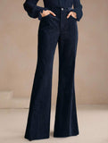 Corduroy High Waist Slim Flare Pants