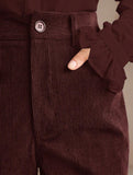 Corduroy High Waist Slim Flare Pants