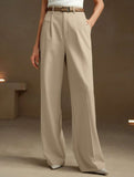High Waist Straight Wide Leg Office Pants