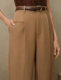 High Waist Straight Wide Leg Office Pants