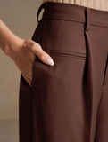 High Waist Straight Wide Leg Office Pants