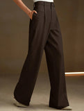 High Waist Straight Wide Leg Office Pants