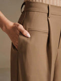 High Waist Straight Wide Leg Office Pants