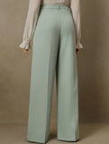 High Waist Straight Wide Leg Office Pants